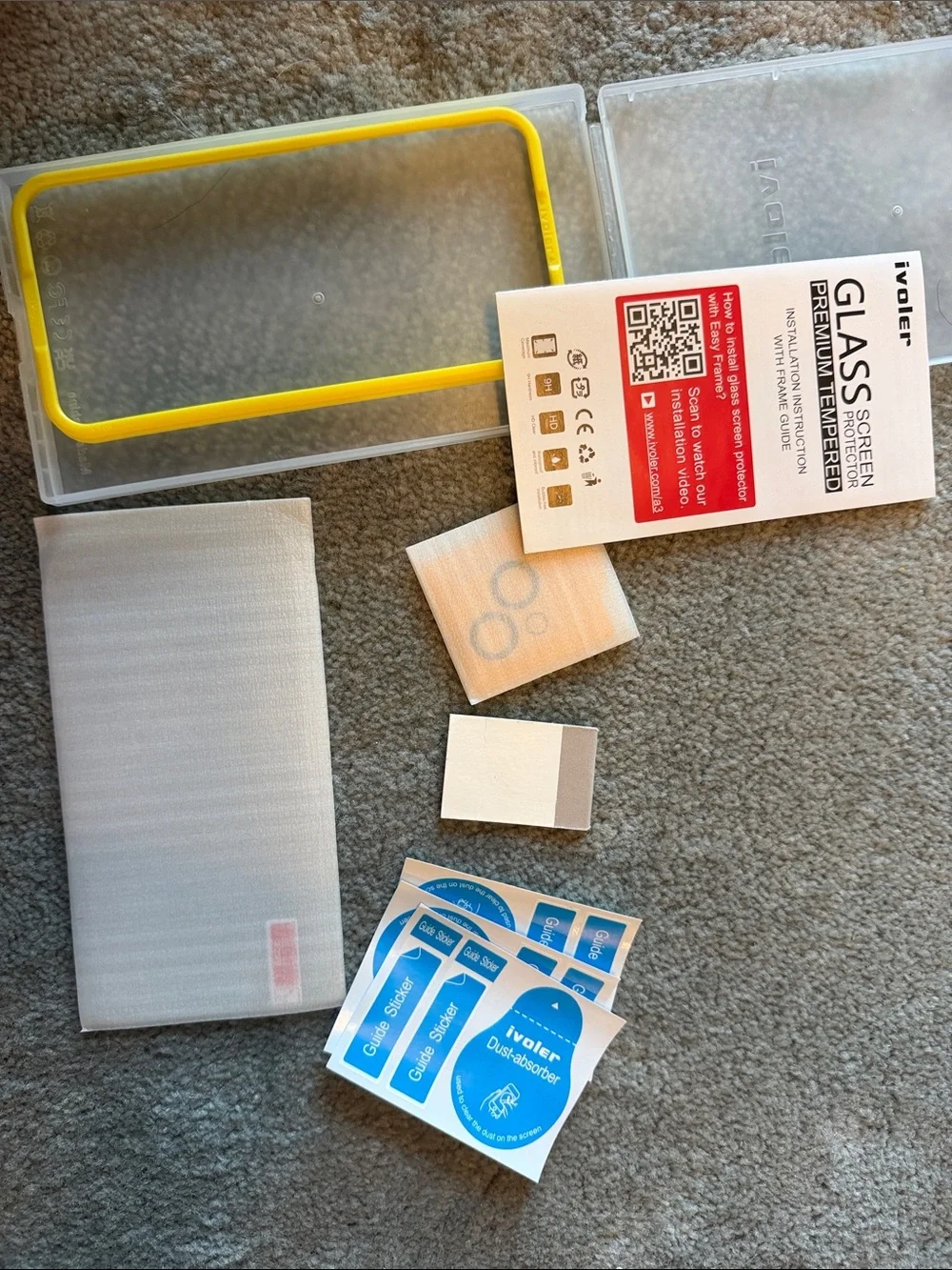 Yellow Alignment Frame Tempered Glass Screen Protector Kit for iPhone 14